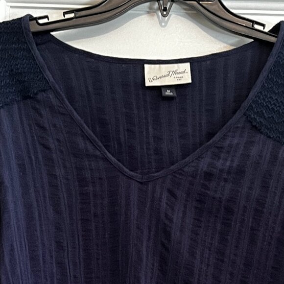 Universal Threat Gauze Blue V-Neck Top (Size Medium / Gently-Worn) - Picture 6 of 10